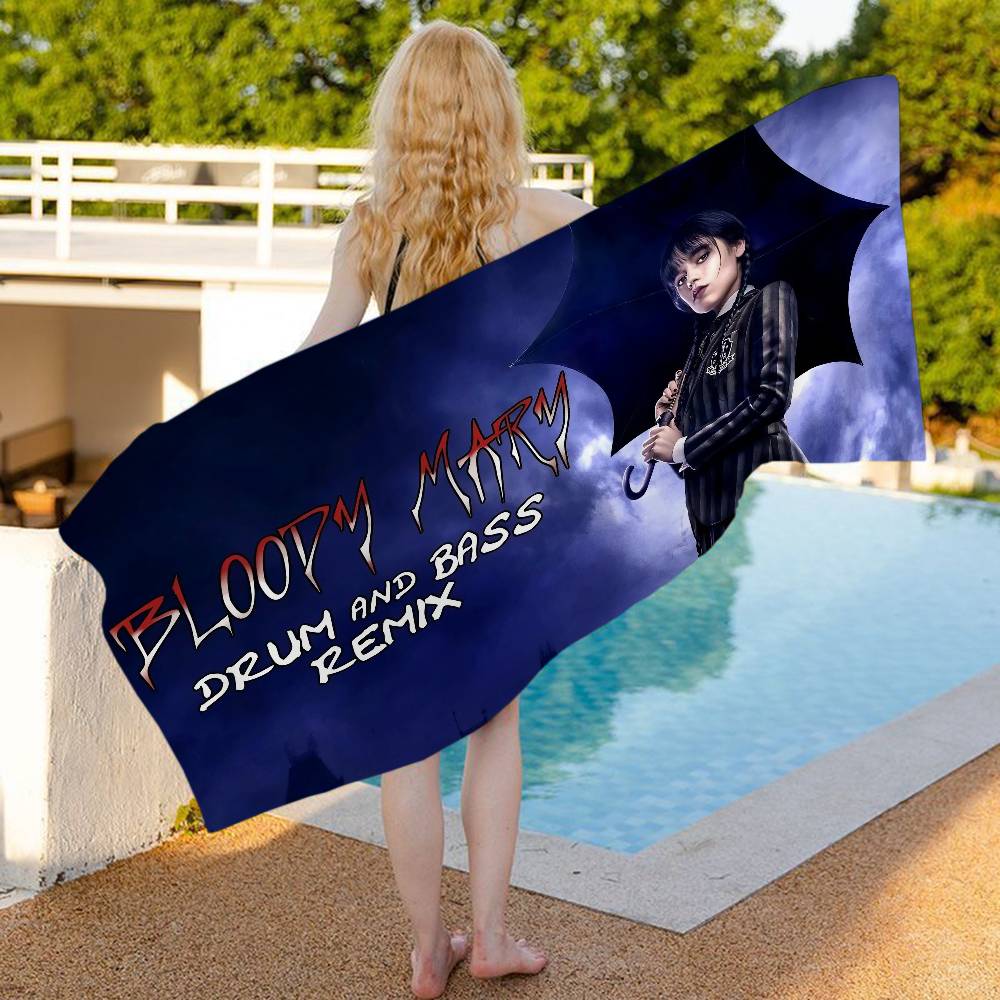 Fantasy W-Mittwoch A-Addams Family Mikrofaser Strandtuch Saugfähig Schnelltrocknend Weich Yoga Schwimmen Resort Bergsteigen Handtuch