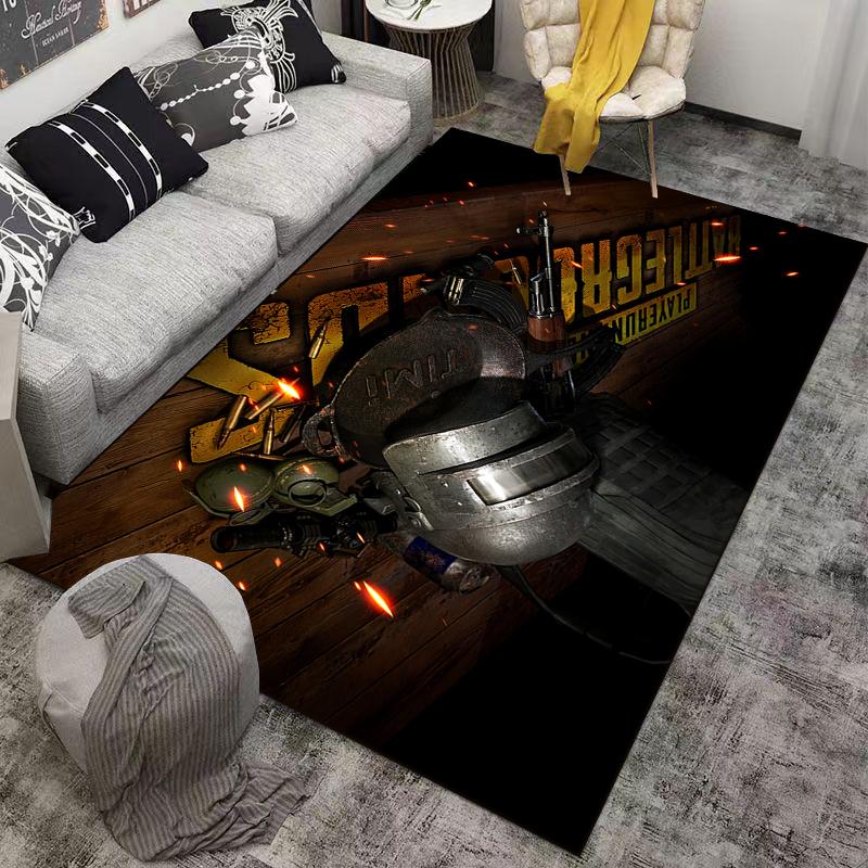 Battle-themed rug for gamers, perfect for decor Suitable for use as an anti-slip game mat for living room and bedroom sofas
