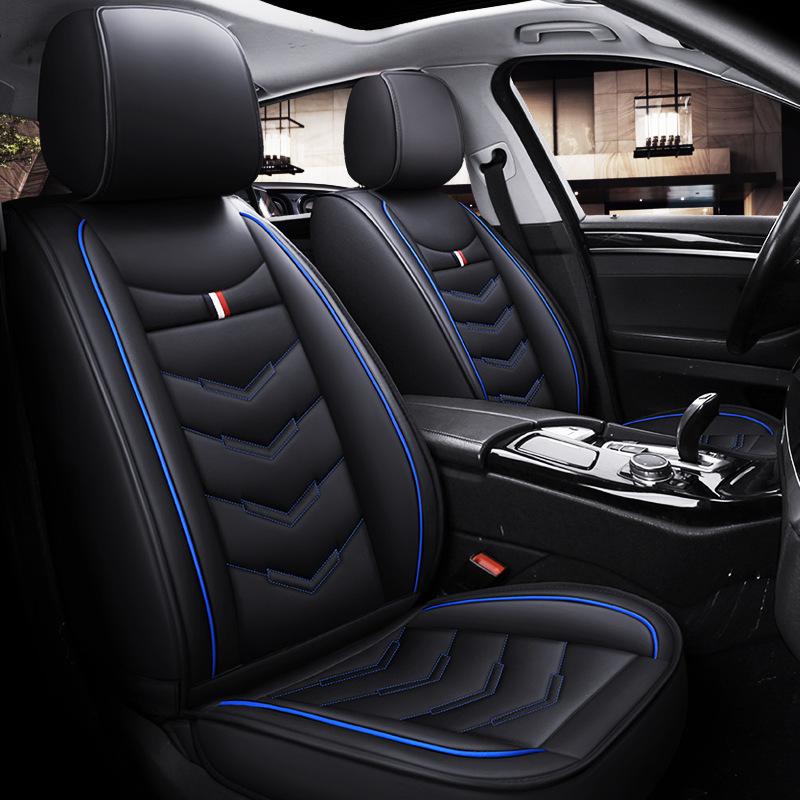 Full Wrap PU Leather Seat Covers, Five-Seat Seat Cushions, Full Set of Five-Seat Seat Covers, Compatible with Five-Seat Vehicles, New Seat Cushions