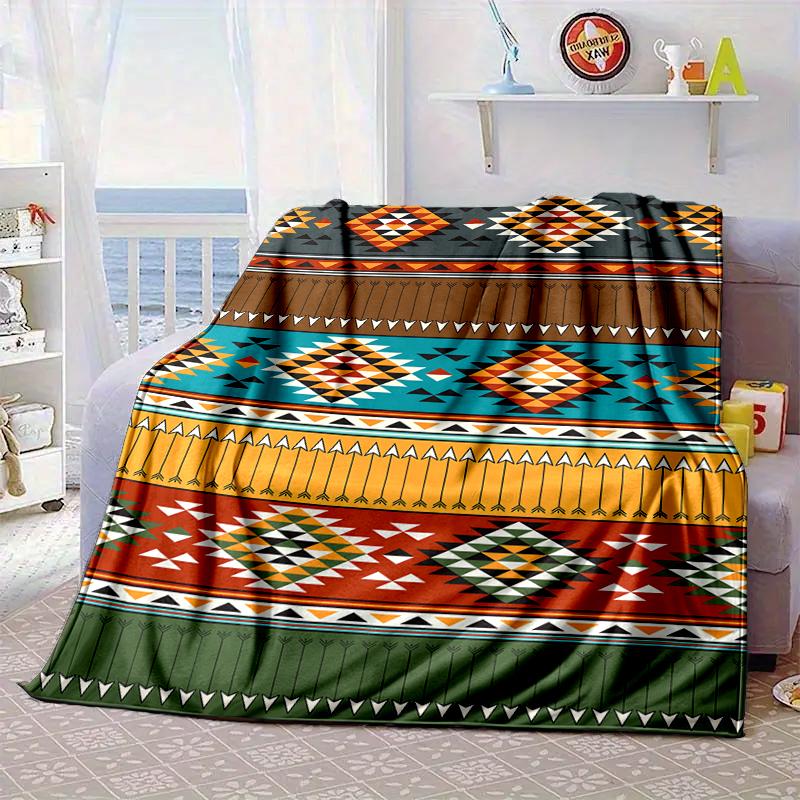 Coperta con motivo nativo americano Coperta in flanella per letto, divano, Campeggio, Escursionismo, Essenziali per picnic, regalo per la famiglia Regali per fan