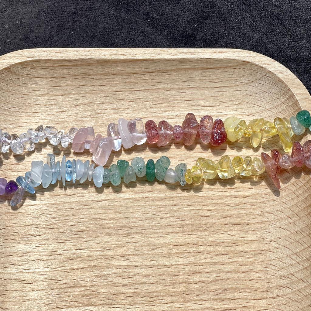 Μικτό Φυσικό Κρύσταλλο σε Τεμαχίδια 3×12mm 38cm Ακανόνιστο Τριμμένο Πέτρινο Νήμα, Κρύσταλλοι Πολλών Χρωμάτων Για Κατασκευή Κοσμημάτων DIY
