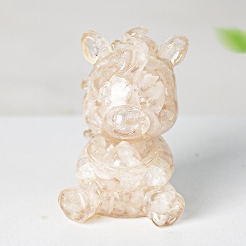 Modern Resin Animal Statue With Water Crystal Effects For Living Room Display