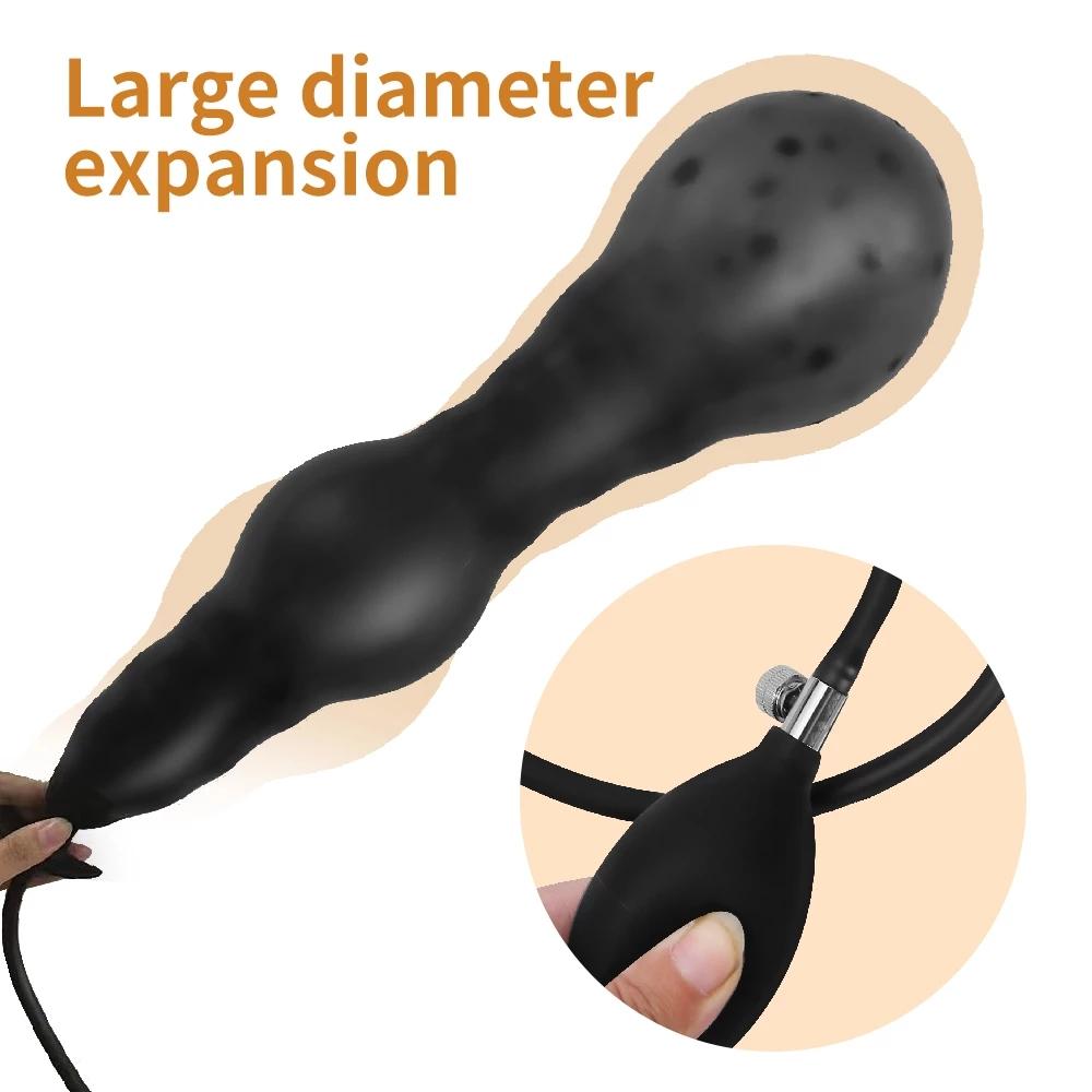 New Super Huge Inflatable Anal Plug Expandable Big Butt Prostate Massager Vagina Anus Dilator Adult Sex Toys for Men Woman Gay