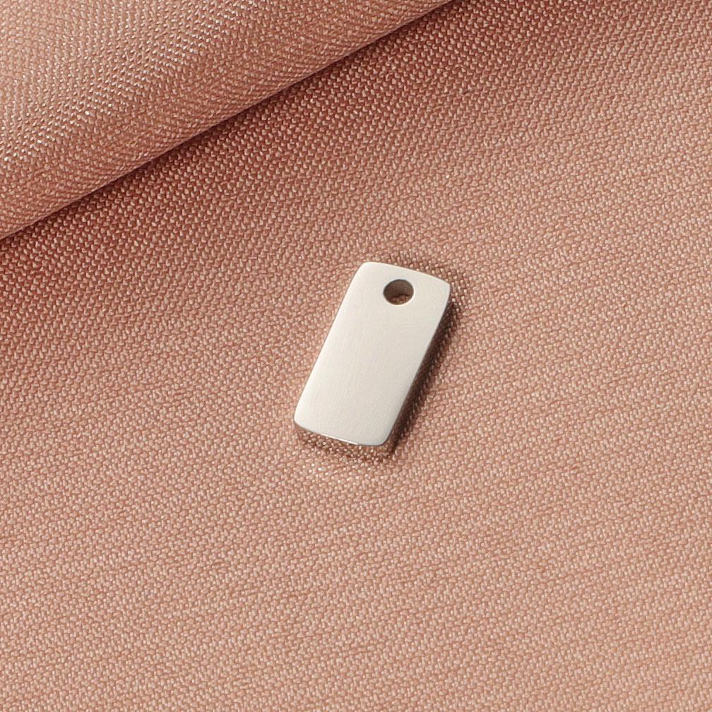 Cross Tail Stainless Steel Rectangle Tag Pendant Necklace, Polished 5x10mm, Handmade DIY Accessory