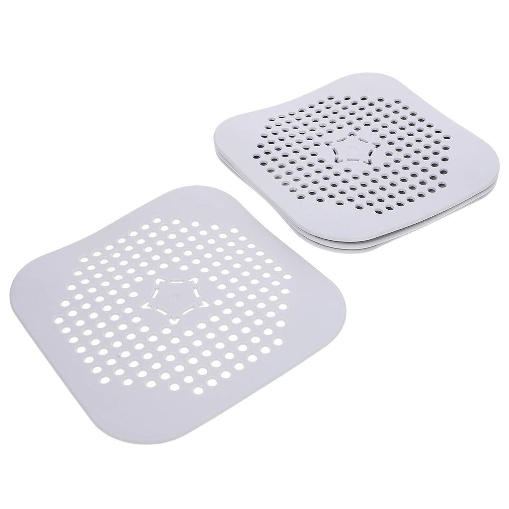 4Pcs Kitchen Floor Drain Silicone Strainer Square Sink Hair Catcher Non-Clogging Bathroom Floor Hair Catcher Cover Shower Drain