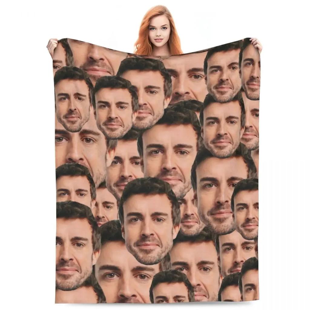 Fernando Alonso Kopfdecke Ultra-Weiches Flanell Neuheitsgeschenke Überwurfdecken Steppdecke