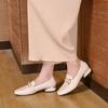 Square Toe Shallow Mouth Single Shoes Women  New Summer All-match Soft Leather Thick Heel High Heels Women