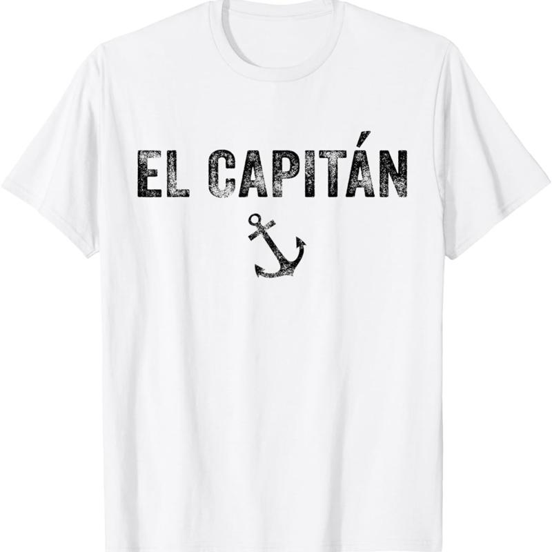El Capitan capitaine ancre bateau voile voile dr?le Vintage t-shirt S разноцветный