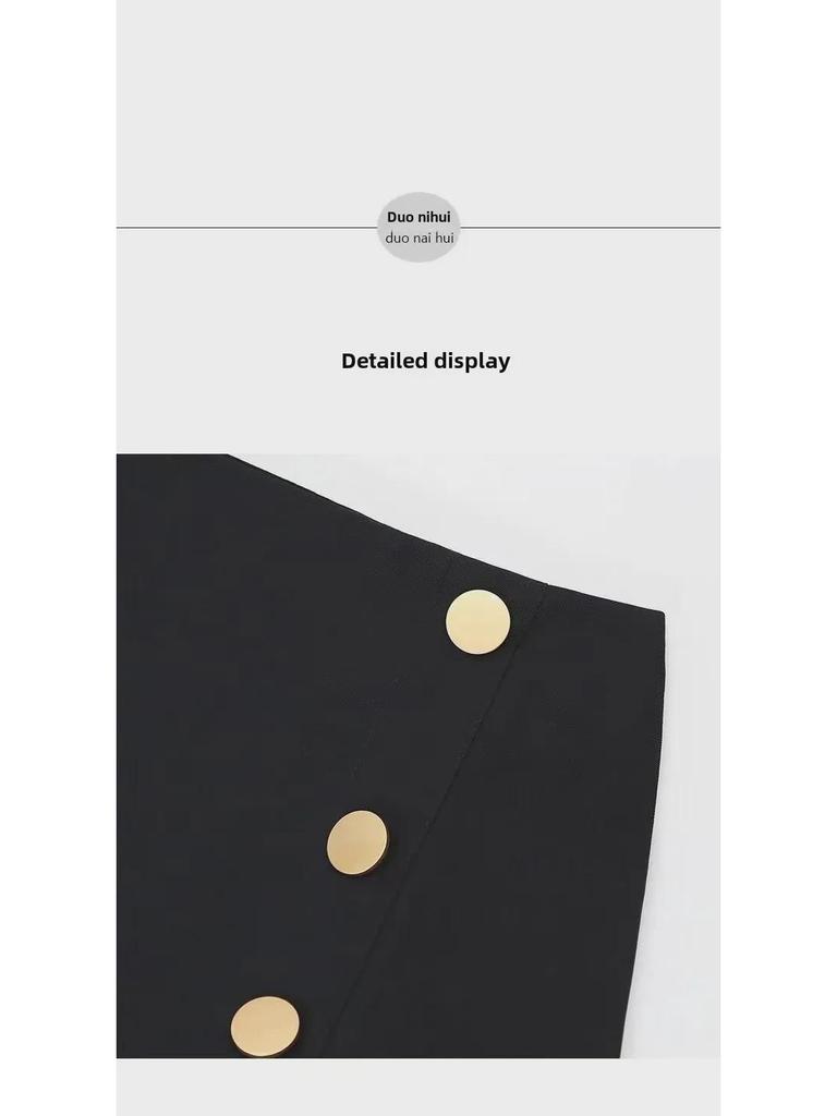 Dámská jarní a letní sukně áčkového střihu s vysokým pasem: Zeštíhlující, ke kolenům, módní pro práci i každodenní nošení