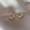 Pearl Metal Round Earrings