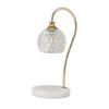 Modern Wax Melt Candle Warmer Lamp Crystal Lampshade Table Light EU Plug Wood Base