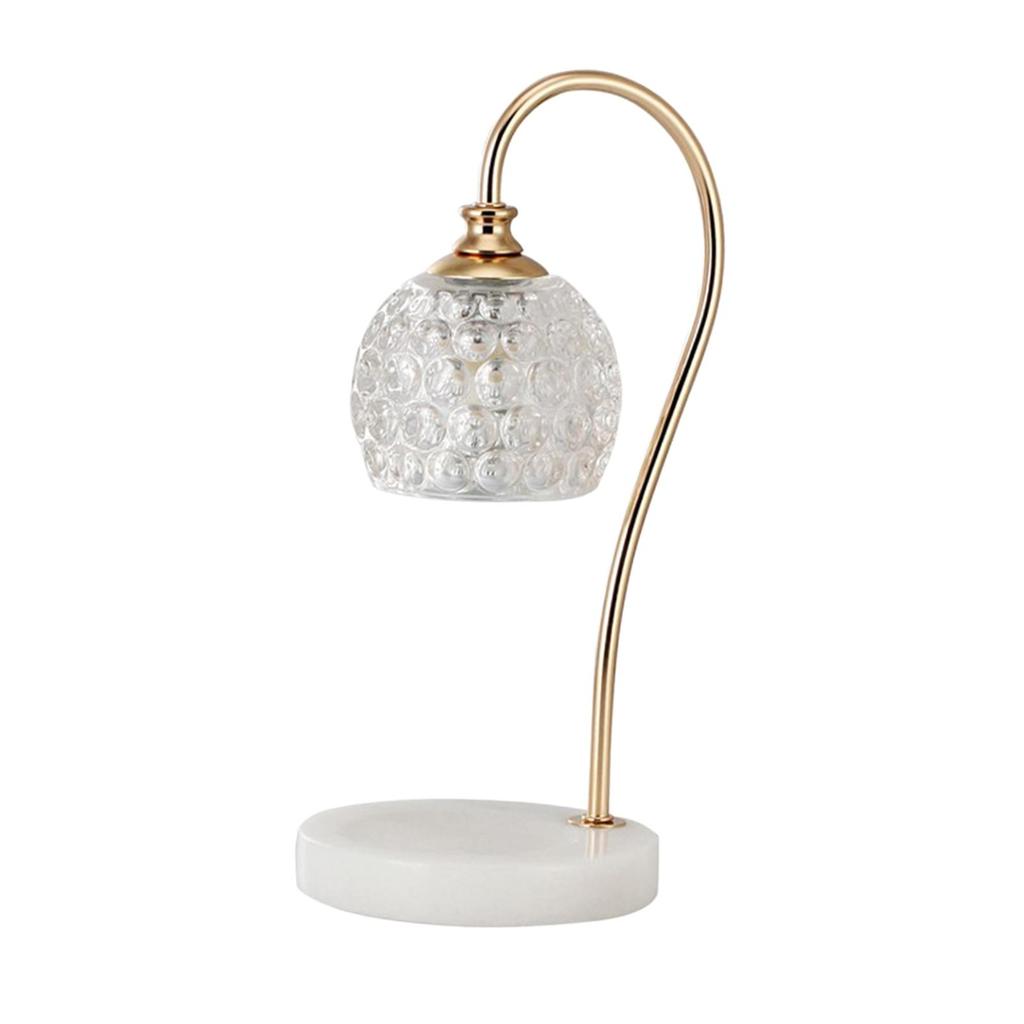Modern Wax Melt Candle Warmer Lamp Crystal Lampshade Table Light EU Plug Wood Base