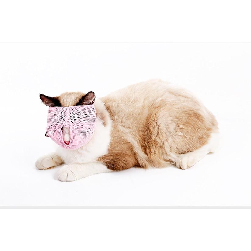 Cat Muzzles - Breathable Mesh Muzzles Prevent Cats from Biting and Chewing - Anti Bite Anti Meow (Blue-L)