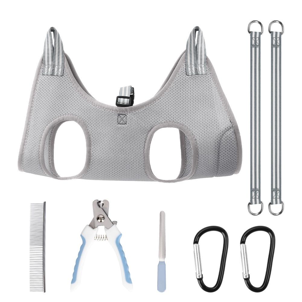 

Pet Grooming Assistance, Hammock, Universal Bathing for Cats and Dogs, Nail Trimming, Hanging Assistance for Chest and Back XS серый