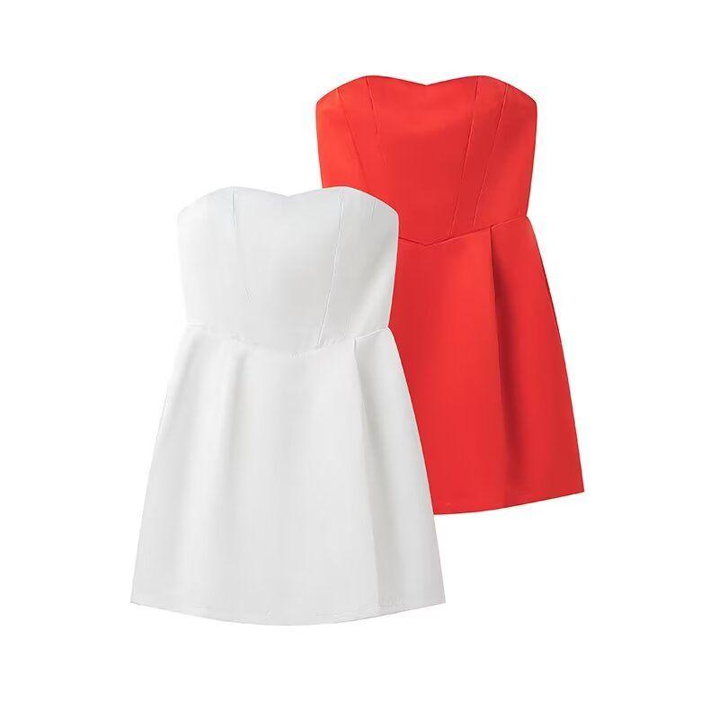 Kaslead New Arrival Women's Clothing Fashion Style Fashion Minority Design Tube Top Dress Sexy Elegant Dress