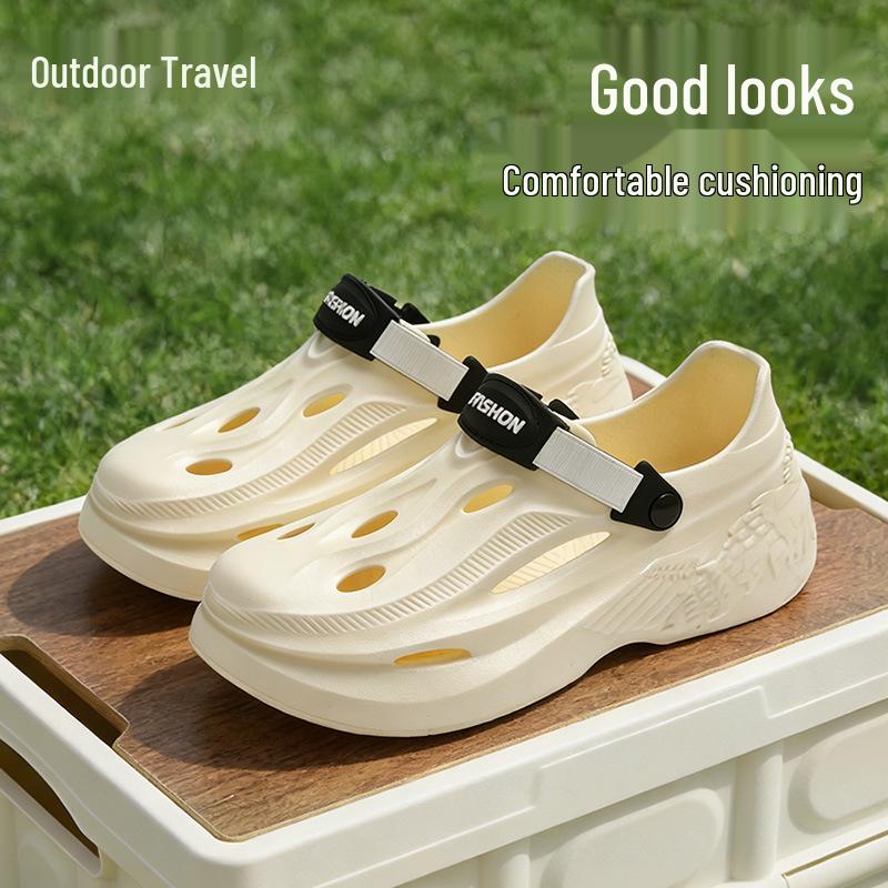 Spring/Summer Couple's One-Piece EVA Shoes: Comfortable, Casual, Puff Design, Non-Slip Sole.