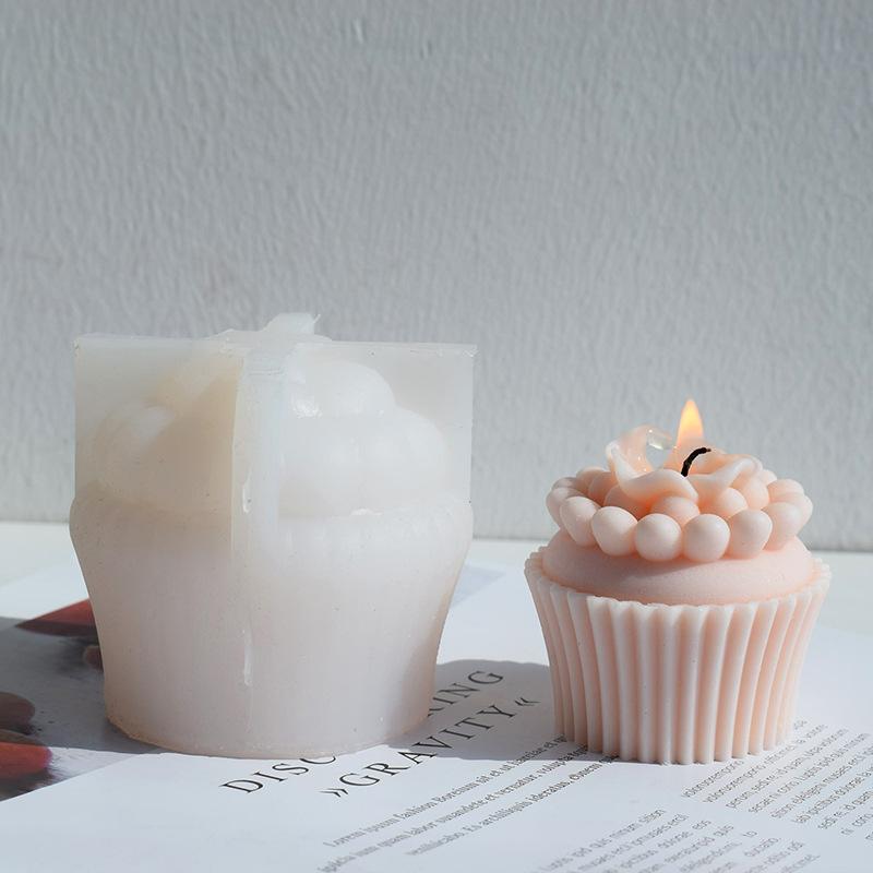 3D Muffin Cup Flower Candle Silicone Mold DIY Rose Paper Cup Cake Baking Mold Handmade Chocolate Ice Cube Soap Making Supplies