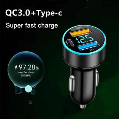 QC3.0 Araç Şarj Cihazı Hızlı Şarj 12V~24V 3USB Alaşımlı Gövde