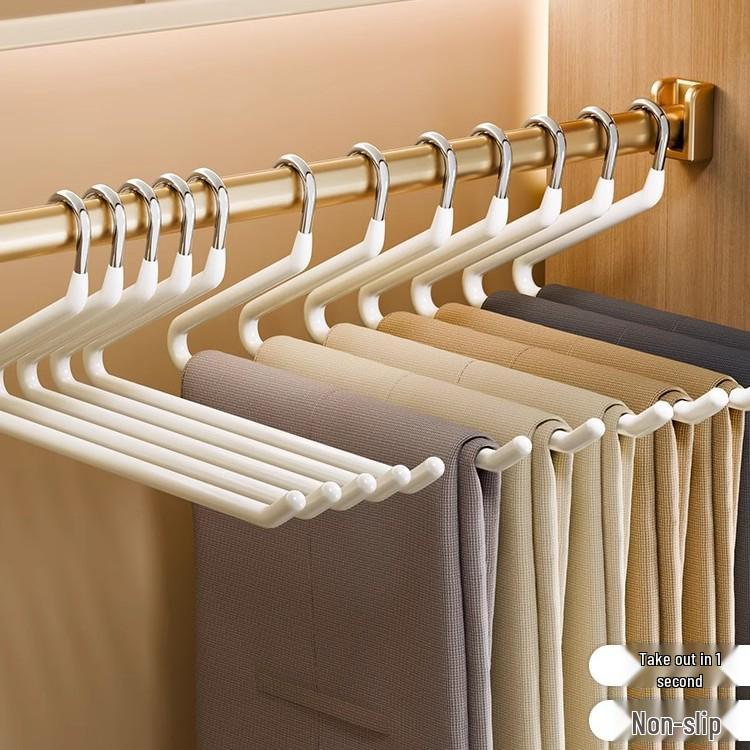 Goose-shaped Trouser Rack: Non-slip Z-shaped Hanger with Seamless Clips for Space-saving Wardrobe Storage.