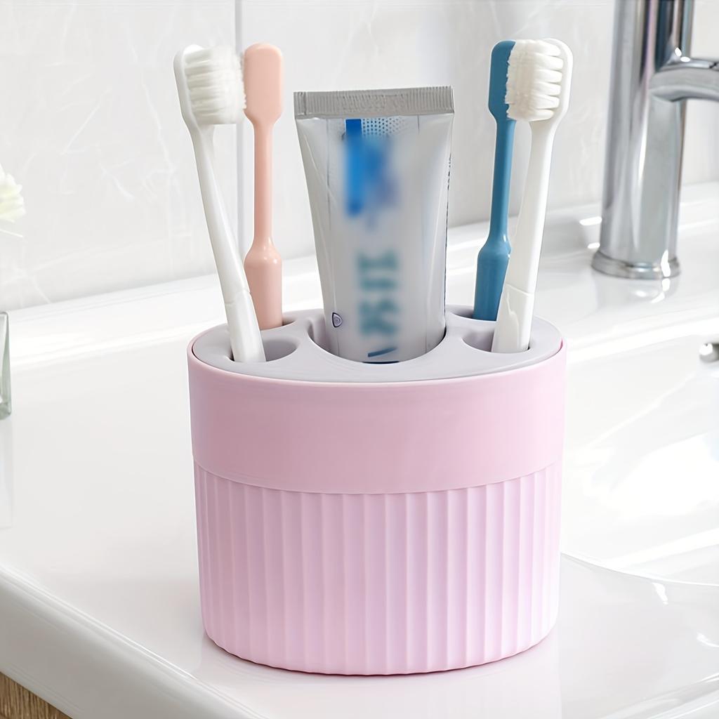 1pc Modern Plastic Toothbrush and Toothpaste Holder Set - Freestanding Toothbrush Organizer for Bathroom Accessories