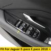 Door Window Glass Panel Armrest Lift Switch Button Cover Trim Decor Frame Cover For Jaguar E-pace 2018 - 2025 Carbon Fiber Look