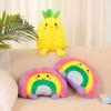 Cartoon Cute Rainbow Pineapple Plush Toy Kawaii Stuffed Fluffy Fruits Plushies Throw Pillow Doll Anime Soft Kids Toys for Girls