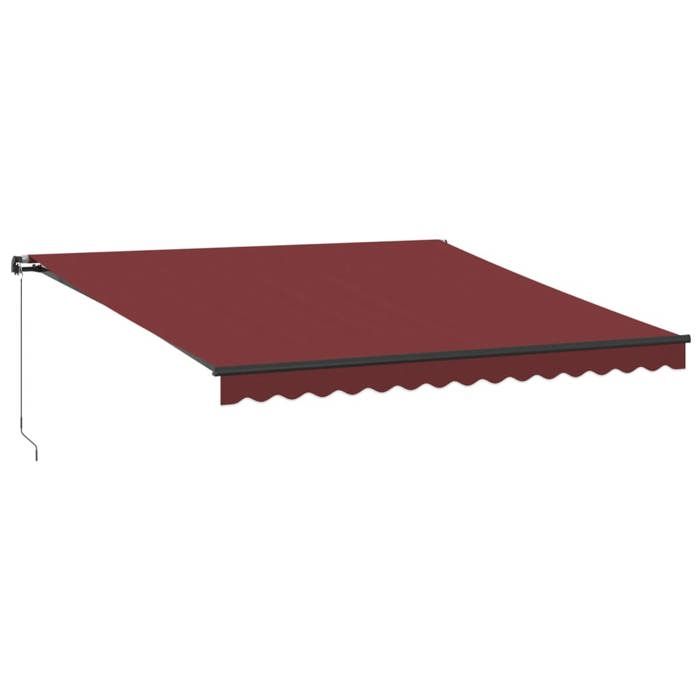 VidaXL Auvent manuel rétractable avec LED bordeaux 400x300 cm, auvent, auvent de porte, auvent de jardin, store, auvent de 3310187