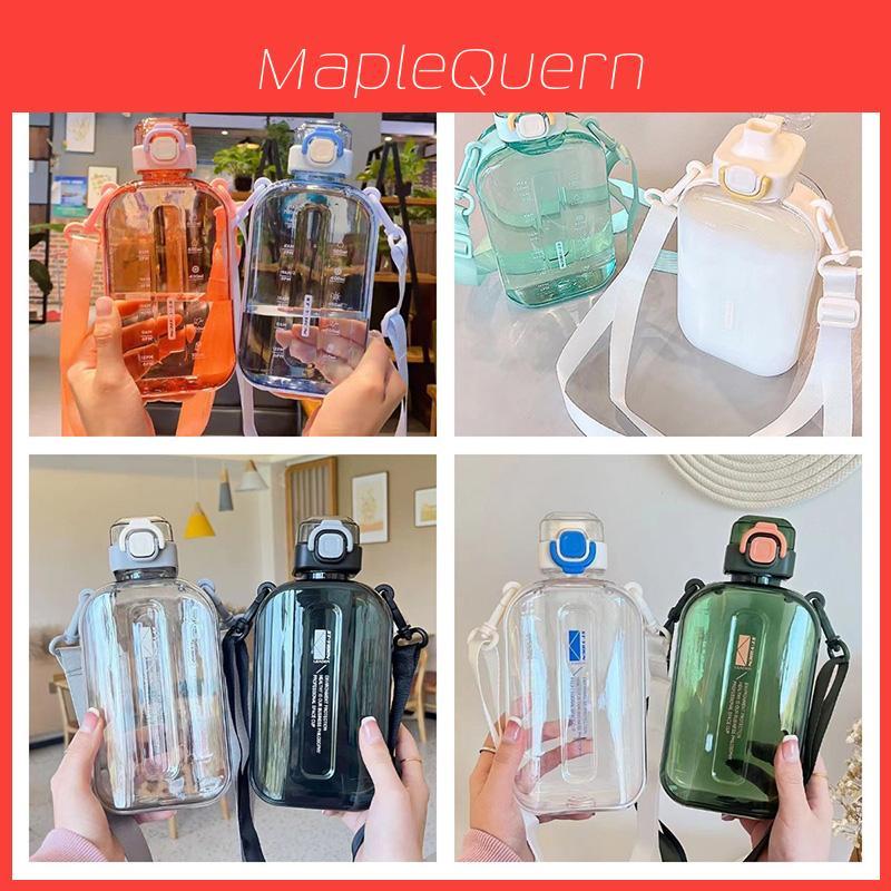 Flattened Type Space Cup With Strap Outdoor Sports Water Bottle For Young Adults