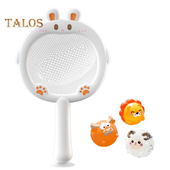 Glowing Animal Bath Toy Set No Hole Light Up Bathtub Toy Luminous Floating Animal Ball Tub Fishing Game Basketball Hoop Toy for Kids