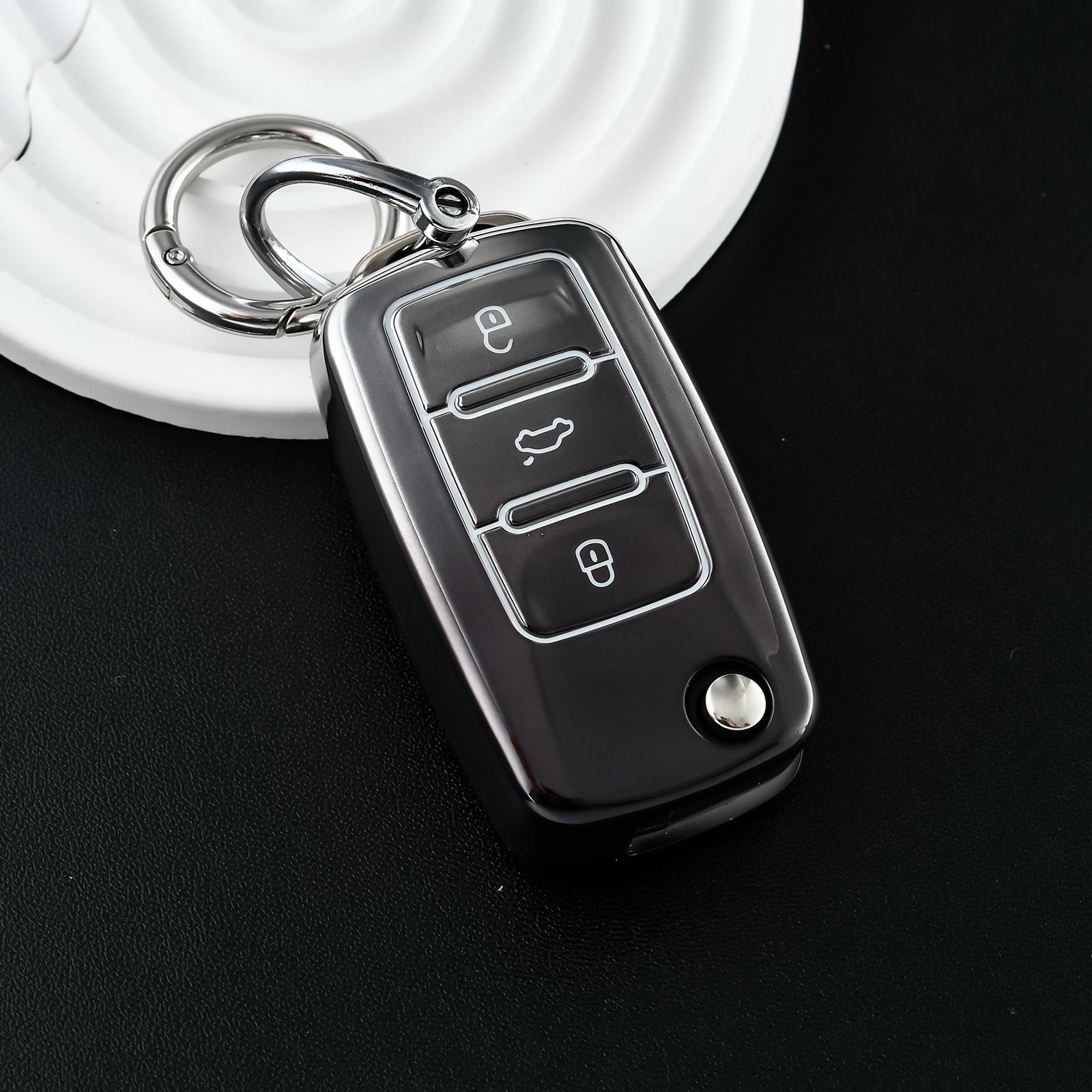 

Чохол для ключа автомобіля Брелок для Volkswagen VW Polo Golf Passat Tiguan Beetle Caddy T5 Up Eos Skoda Octavia Seat Leon Altea
