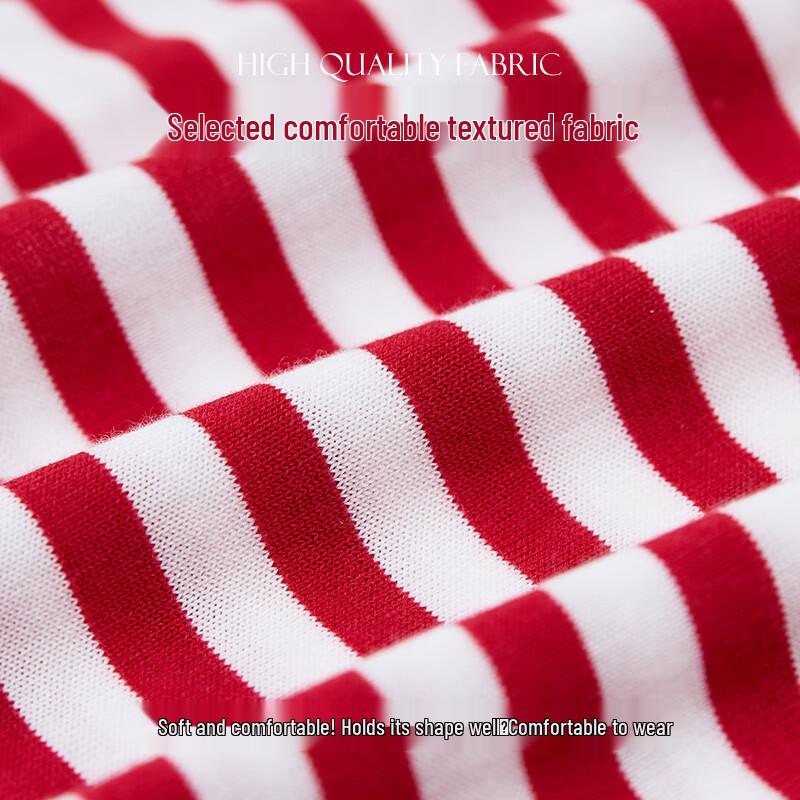 Mu Zi Women's Summer Striped Lyocell Blend T-Shirt
