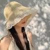 New Women'S Lace Sun Hat Wide Along The Beach Hat Summer Straw Hat Folding Sun Hat Head Women'S Beach Uv Protection Hat