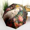 Flower Parrot  Pattern, Automatic Folding Umbrella, Portable and Foldable Design, 8 Ribs, a Christmas or Birthday Gift.