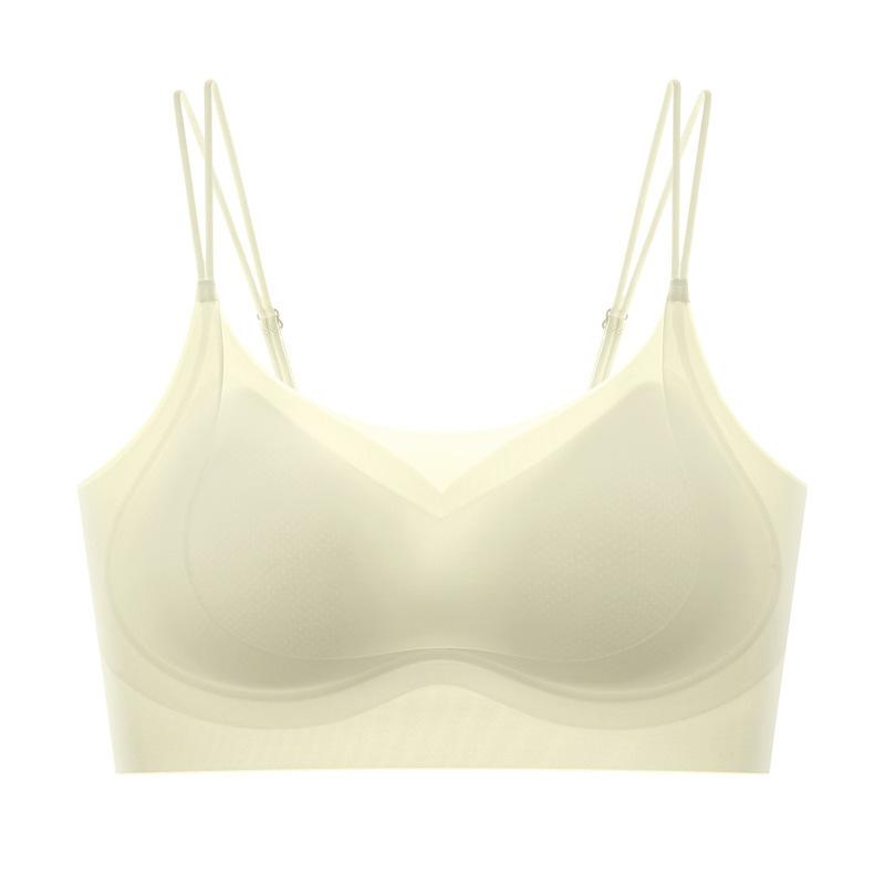 Cool Feeling Seamless, Shoulder Straps, Beautiful Back, Bra, Fixing Cup, Gathering, Upper Support, Soft Support, Ultra-thin Summer
