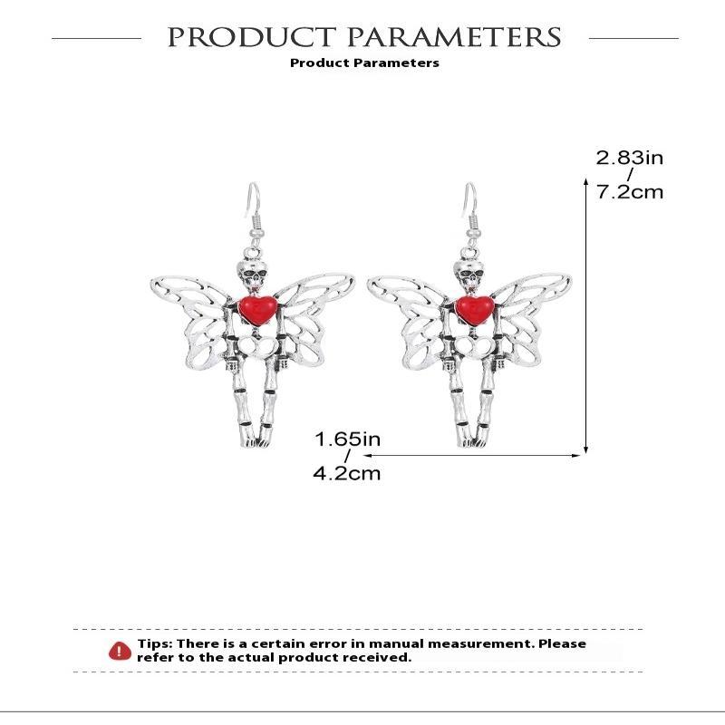 Gothic Vampire Bat Earrings For Women Vintage Red Water Drop Pendant Earring Halloween Pagan Witch Ear Jewelry Gift