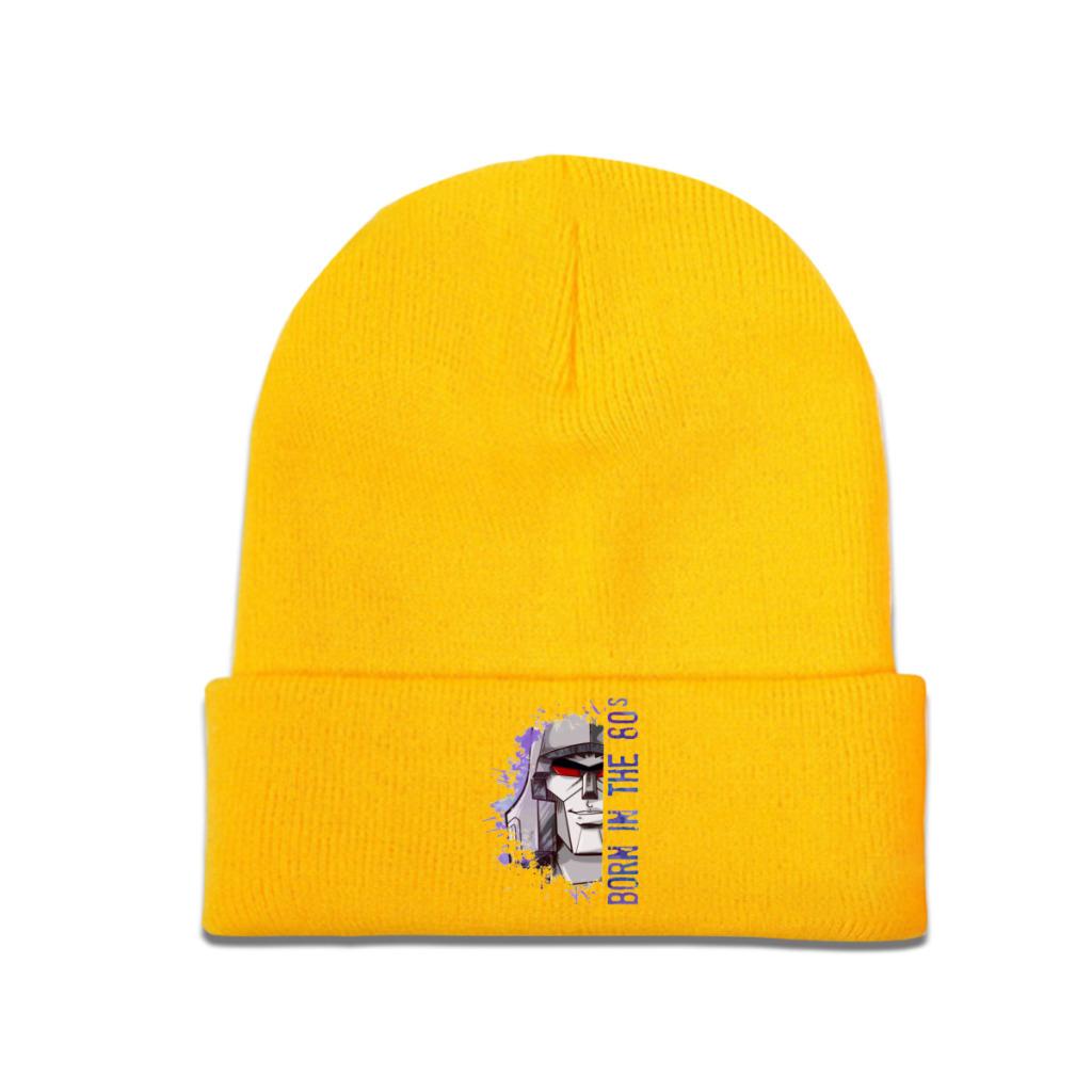 UFO Robot Grendizer Anime Knitted Hat for Women Unisex Skullies Beanies Winter Hat Megatron 60s Casual Caps