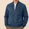 Autumn men's leather jacket, solid color stand-collar, loose and versatile men's leather jacket