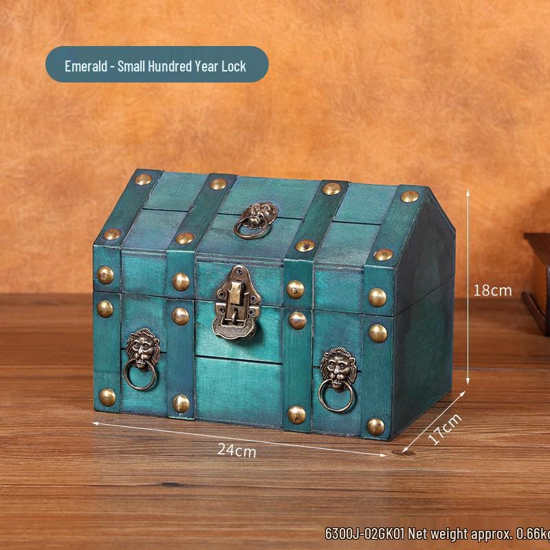 Vintage Wooden Jewelry Storage Box with Lock - Ideal for Earrings, Necklaces, Gifts, and Photography Props.
