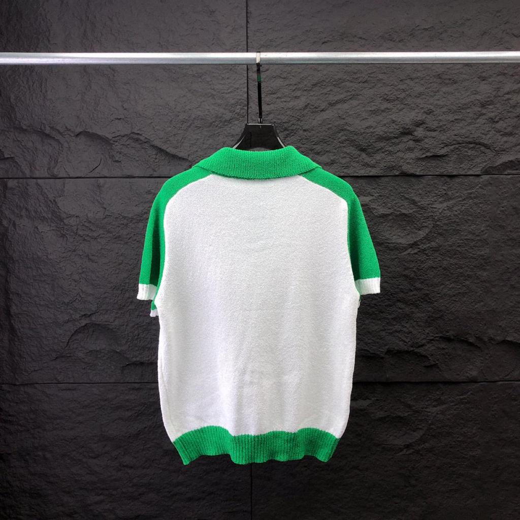 European Style Knit Patchwork Polo - Unisex Design Top