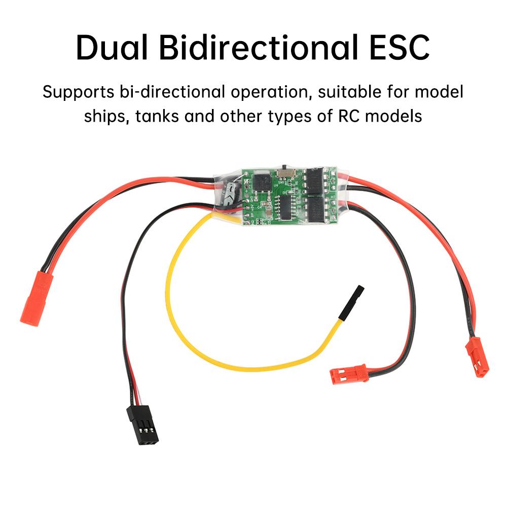Dual-way Bidirectional Motor Speed Controller 2S 3S ESC Brush Motor Governor for UAV DIY RC  Ship Tank Track Vehicle 6V-14V 5A