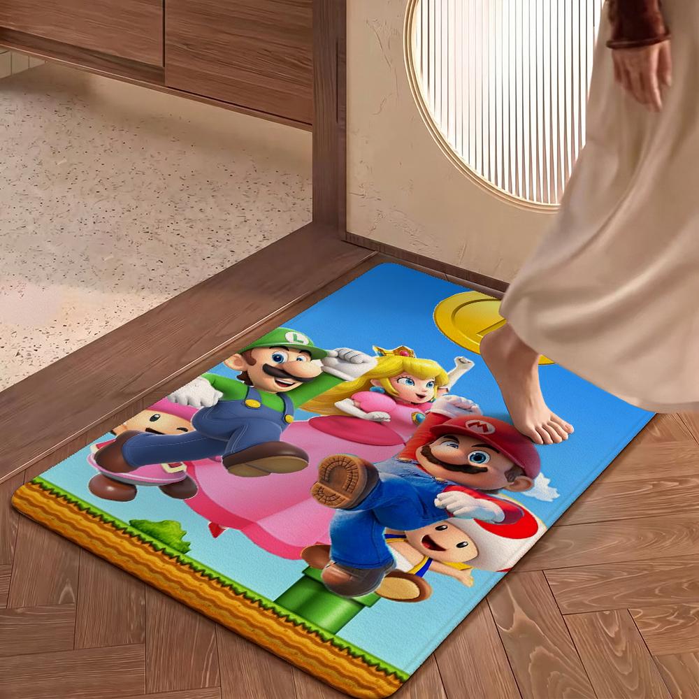 Mario Kart World Tour Theme Rug Allseason Carpet For Living Room Bedroom Office Home Decor Great Holiday Gift