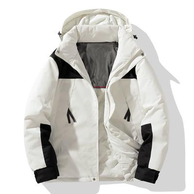 Men Warm Parkas Autumn Winter Splicing Color Graphene Heating Outdoor Adventure Mountaineering Wear Men Hooded Jacket