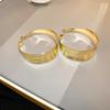 Stylish Irregular Three-Layer C-Shaped Earrings: European & American Metal Fashion Studs with a Luxurious High-End Appeal