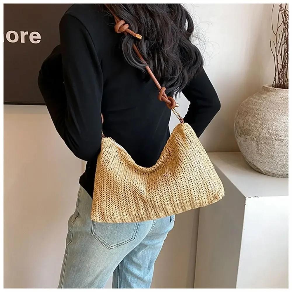 Fashion Women Summer Bohemian Straw Bag Woven Beach Crossbody Bag Shoulder Messenger Bag Girls Handbags Straw Bag Gifts