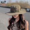 9232 Summer Breathable Bucket Hat Big Eaves Sun Hat Spring and Autumn Outdoor Mountaineering Fishing Sun Hat Female Tide
