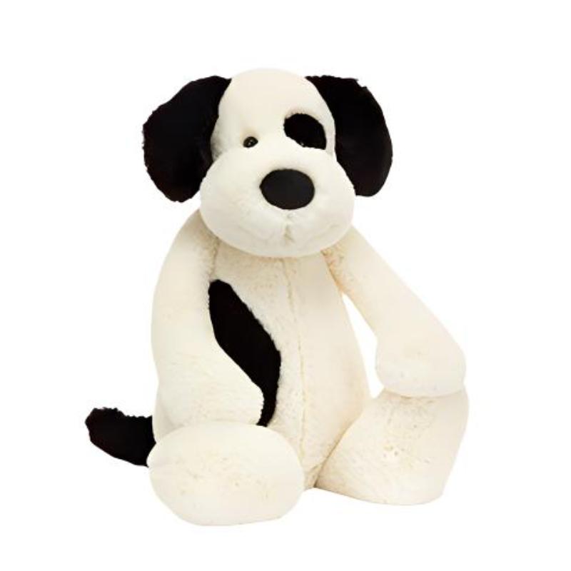 

JELLYCAT Shy Series Black & White Puppy Cute Doll Plush Doll 18cm/36cm/51cm/67cm Tall 18 cm-Box Not Included