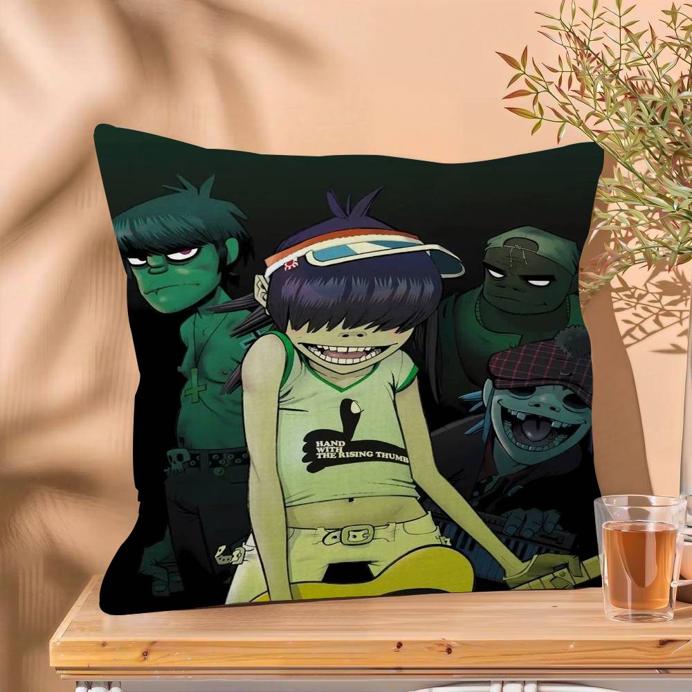 

Retro Gorillaz Music Prints Cushion Cover 30x50 Polyester Sofa Cushions Decorative Throw Pillows Home Decoration Pillowcover 30cmx30cm