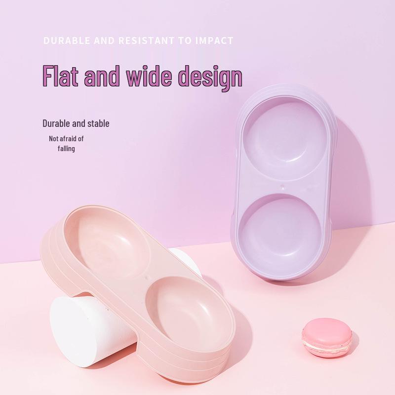 Double Cat Bowl - Macaron Candy Color Pet Feeding Bowl