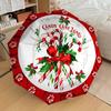 1pc Candy Cane Lane Christmas Decorations Umbrella with Plastic Handle,Suitable for All Seasons Home Travel Outdoor UmbrellaDD219