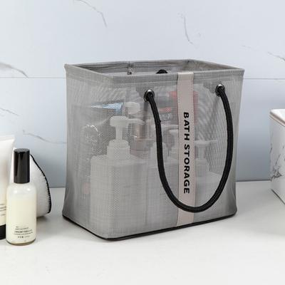 Kulturbeutel aus Netzstoff, tragbarer Griff, schnell trocknend, robust, großes Fassungsvermögen, Badezimmer, Dusche, Reise, Make-up-Tasche, Handtasche, Organizer, Korb